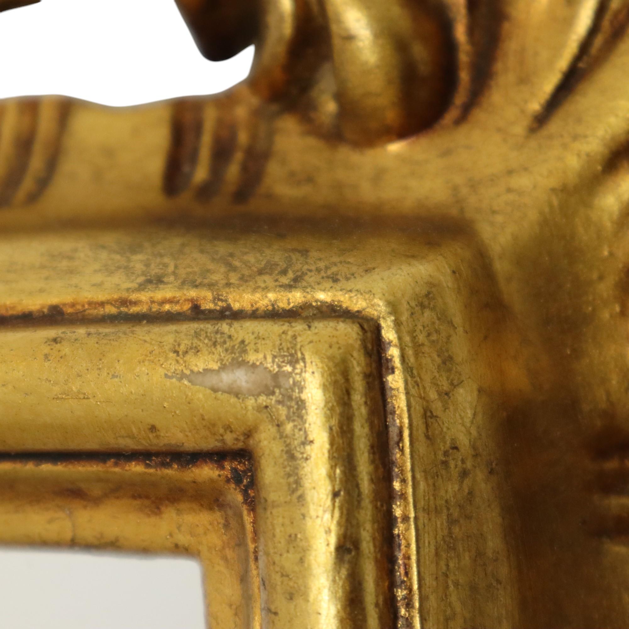 Französisch Vergoldete Spiegel Blattgold Barock Stil Rechteckig 1950er Jahre im Angebot 3