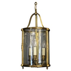 French Gilded Triple Light Antique Lantern