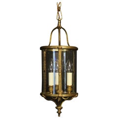 French Gilded Triple Light Antique Lantern