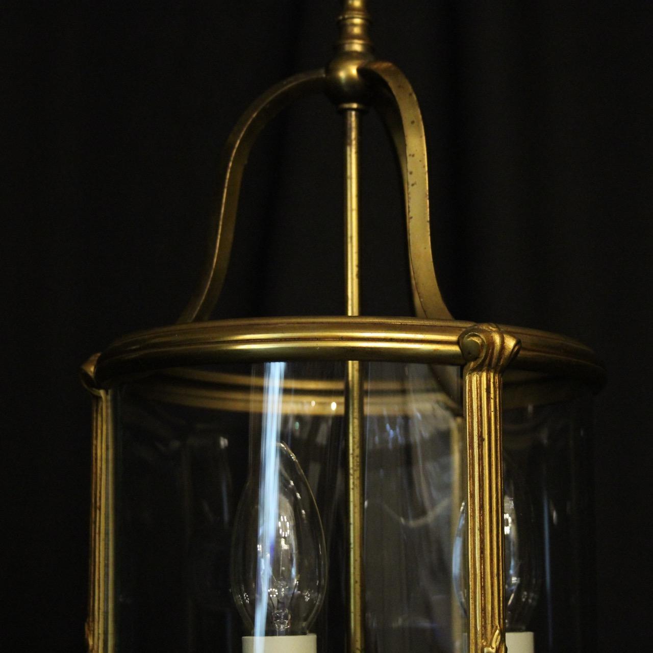 Gilt French Gilded Triple Light Convex Antique Lantern