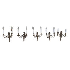 Applique a due bracci dorata francese d'epoca