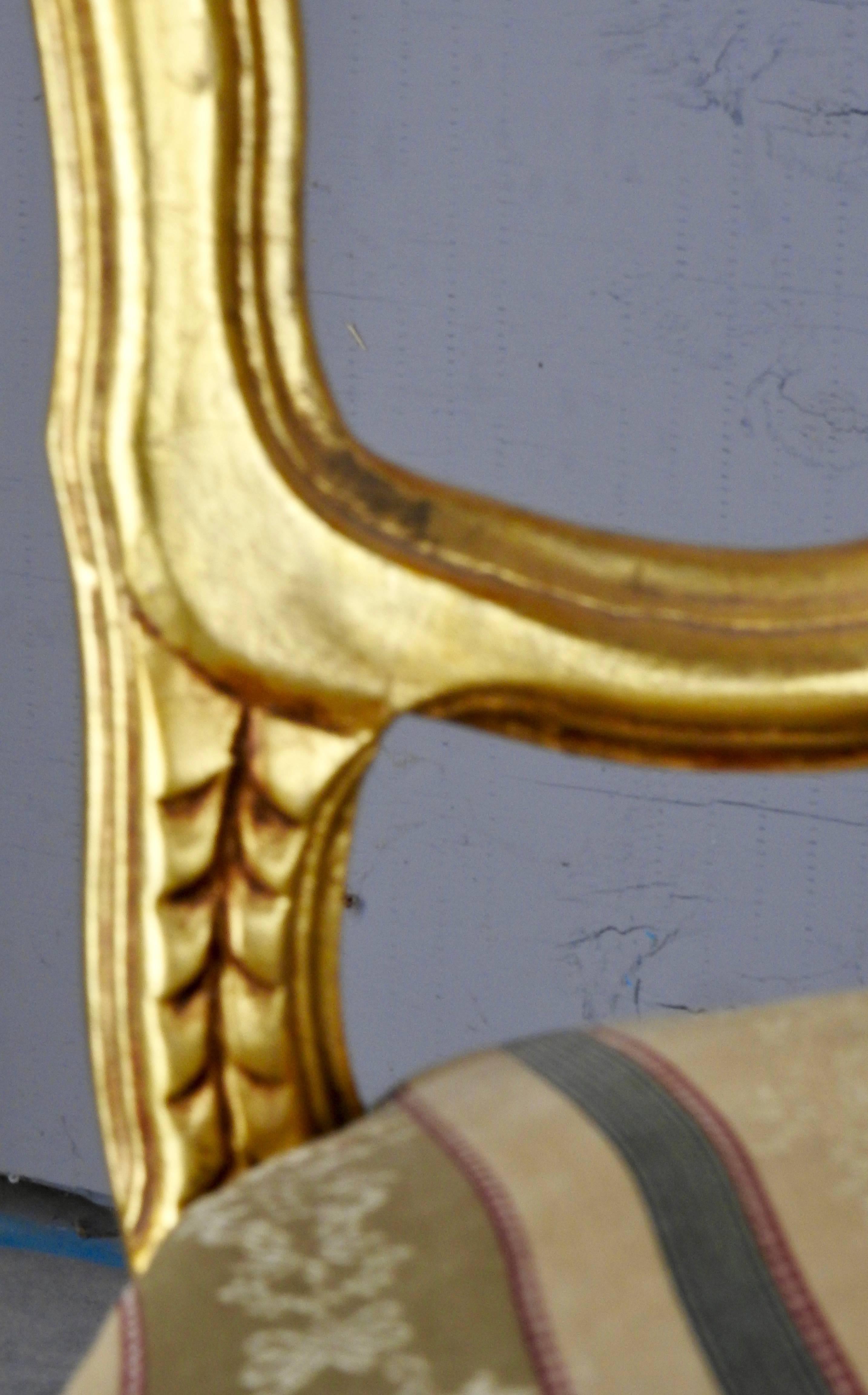 French Gilded Wood Side Chair For Sale 1