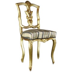 French Gilded Wood Side Chair