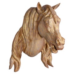 French Gilded Zinc Horse Head