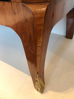 French Gilt Bronze Mounted Marquette Kingwood Commode with Marble Top, circa 177