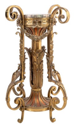 French Gilt Brass and Copper Pedestal