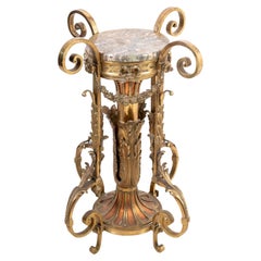 Antique French Gilt Brass and Copper Pedestal
