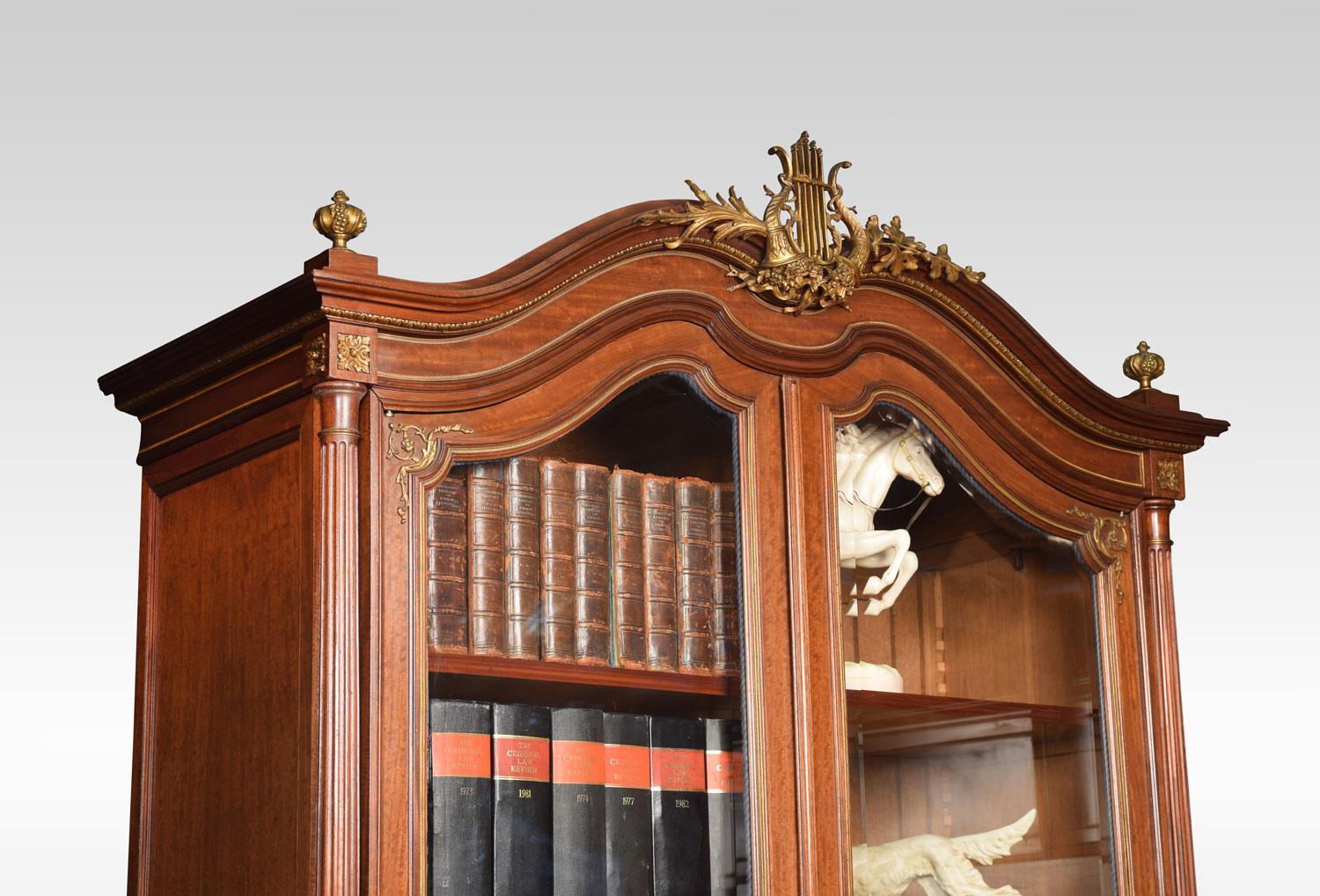 French Gilt Brass Mounted Mahogany Bookcase For Sale 4
