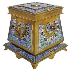 French Gilt-Bronze and Cloisonne Enamel Casket Possibly by Ferdinand Barbedienne