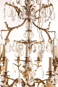 French Gilt Bronze and Cut-Glass, 14-Light Chandelier, 19th Century