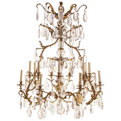 French Gilt Bronze and Cut-Glass, 14-Light Chandelier, 19th Century