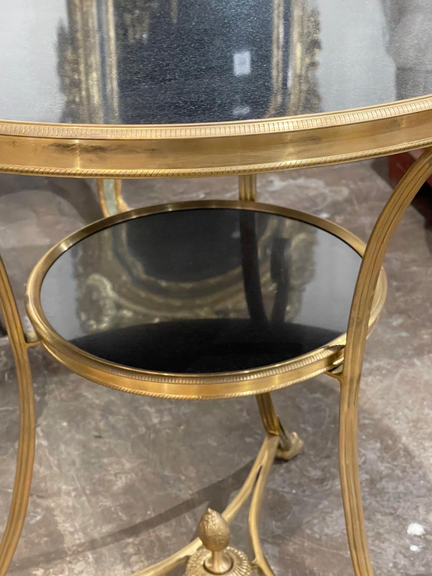 20th Century French Gilt Bronze and Granite Gueridon Tables