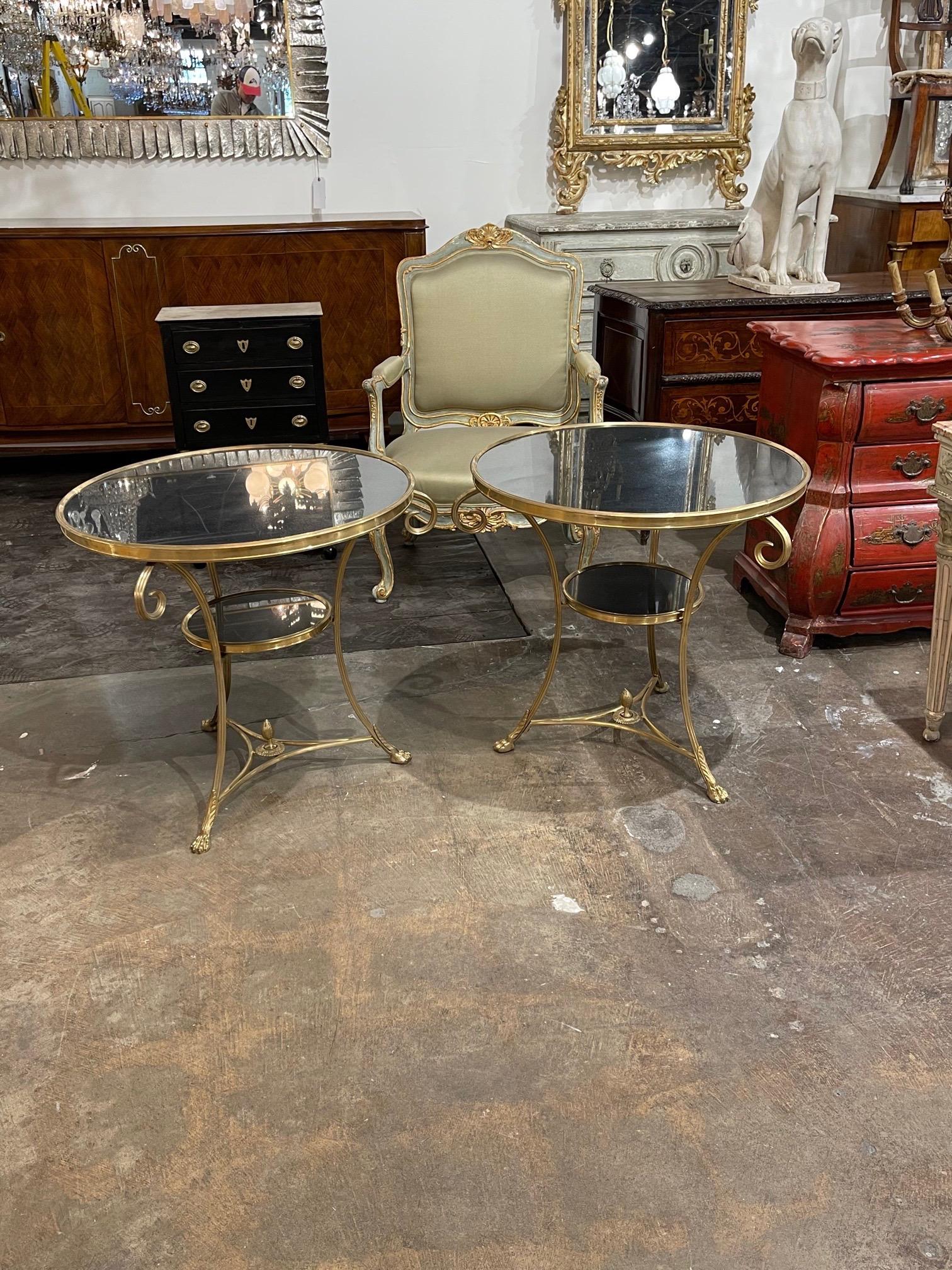 French Gilt Bronze and Granite Gueridon Tables 1