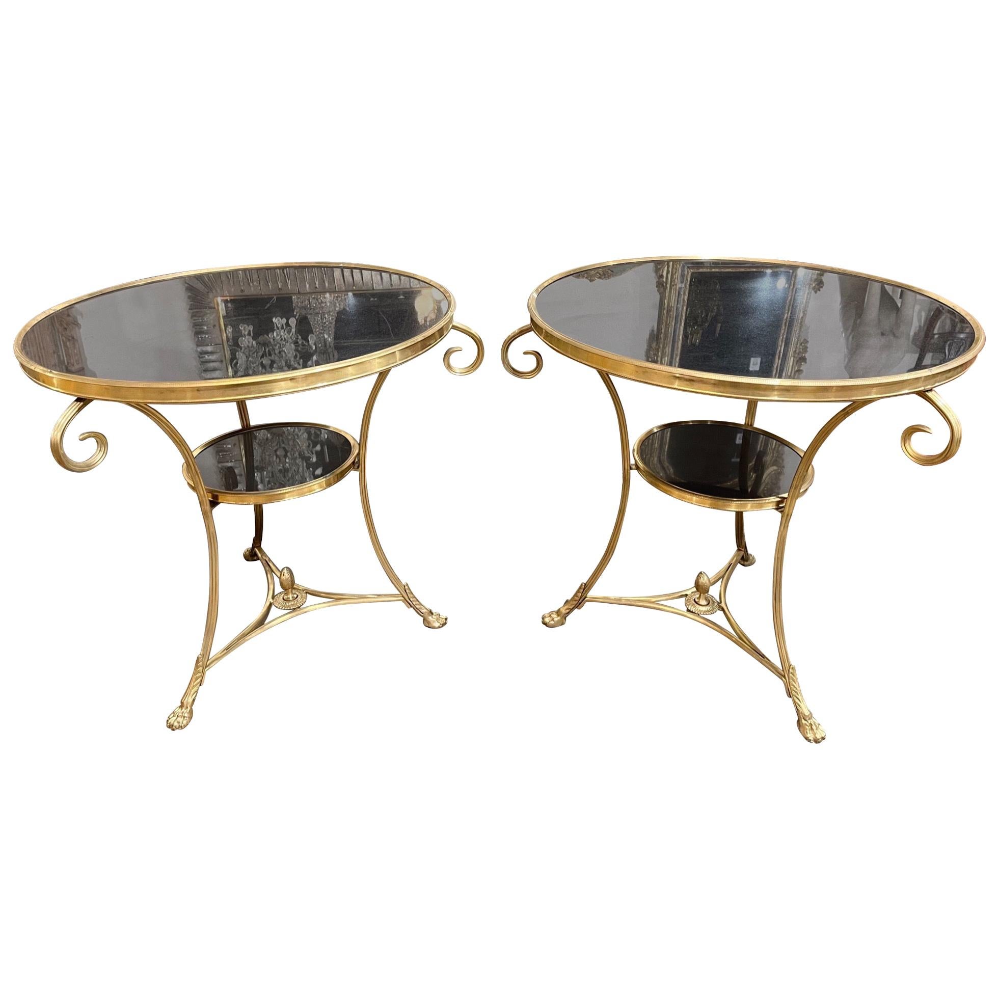 French Gilt Bronze and Granite Gueridon Tables