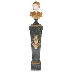 French Gilt Bronze and Marble Bust Sculpture by Gory