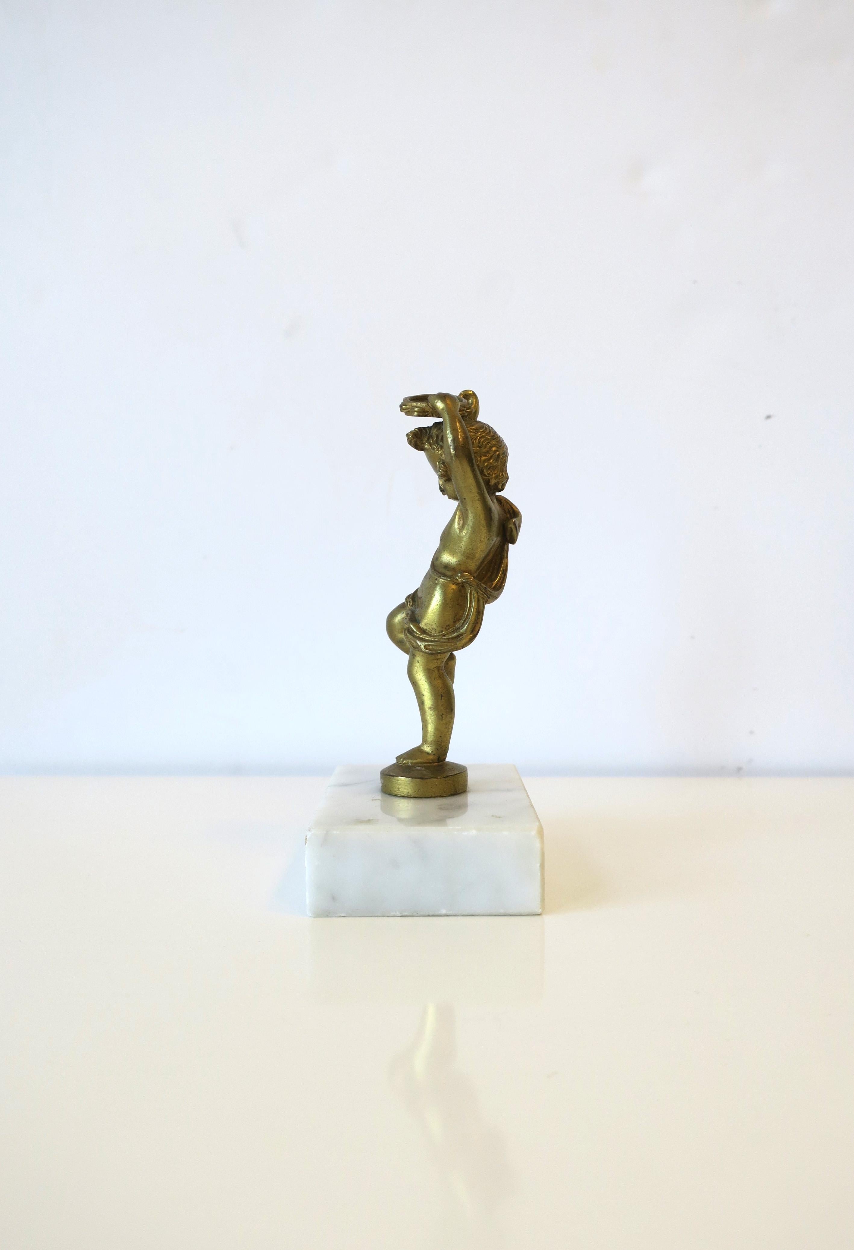 French Gilt Bronze Sculpture Statue on Marble Base, circa 19th C. For Sale 5