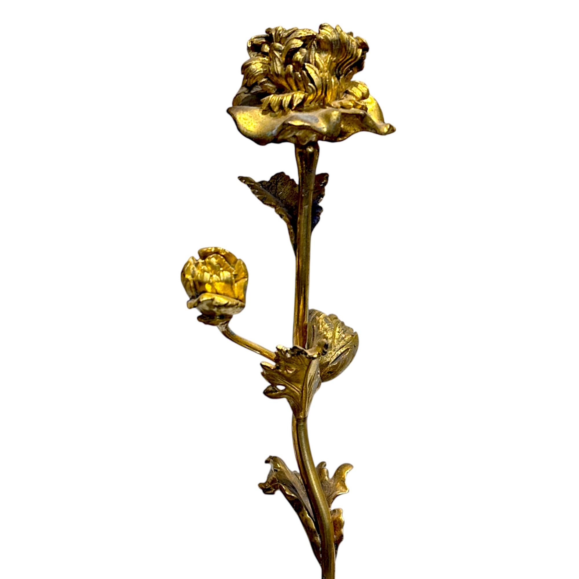 Bronzo Candelieri francesi in bronzo dorato e marmo turchino, XIX secolo in vendita