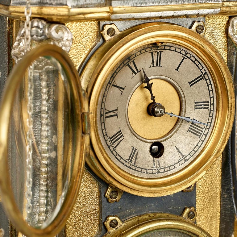 French Gilt Bronze Automaton Wallace Fountain Clock For Sale at 1stDibs