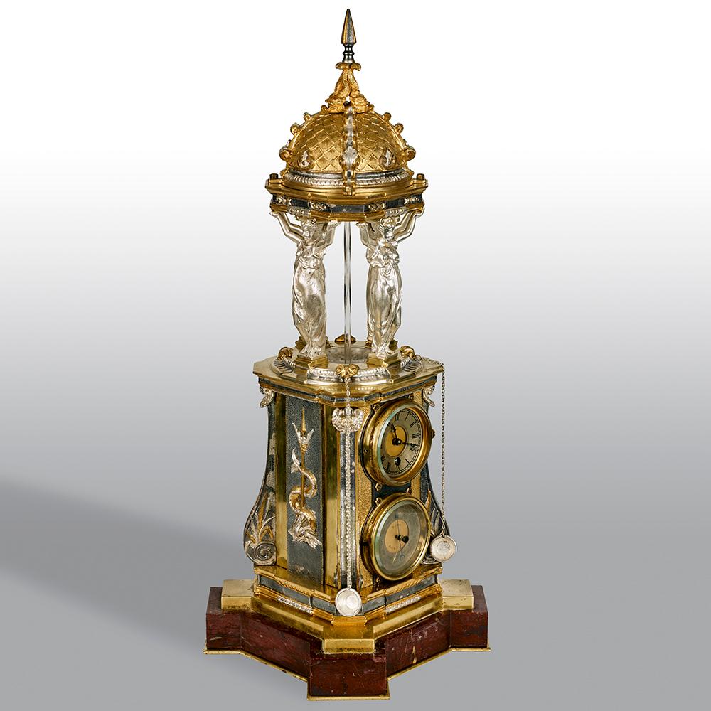 French Gilt Bronze Automaton Wallace Fountain Clock 2