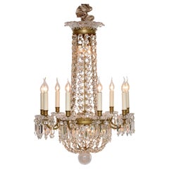 French gilt bronze Baccarat chandelier 