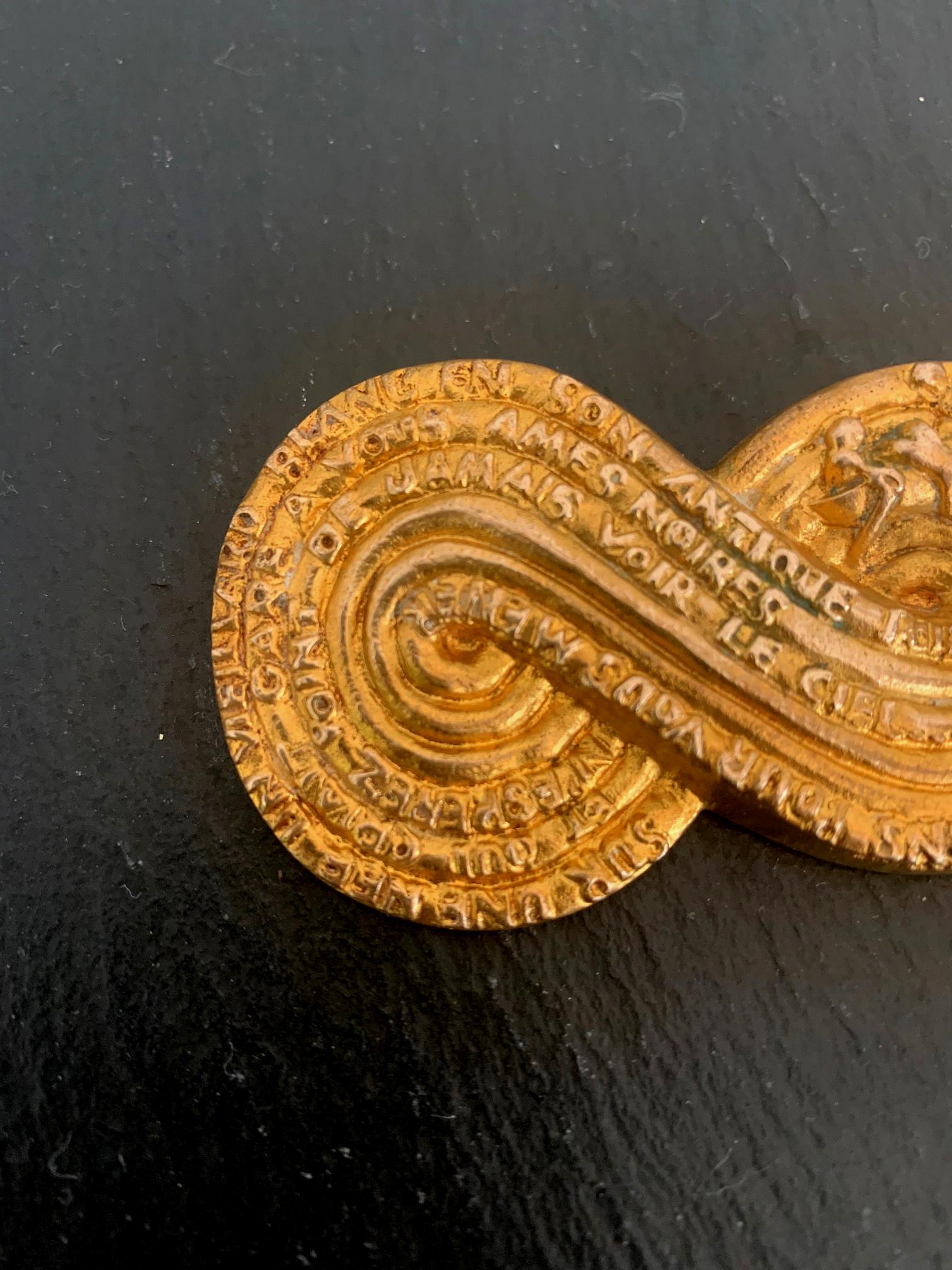French Gilt Bronze Brooch by Line Vautrin In Good Condition For Sale In Atlanta, GA