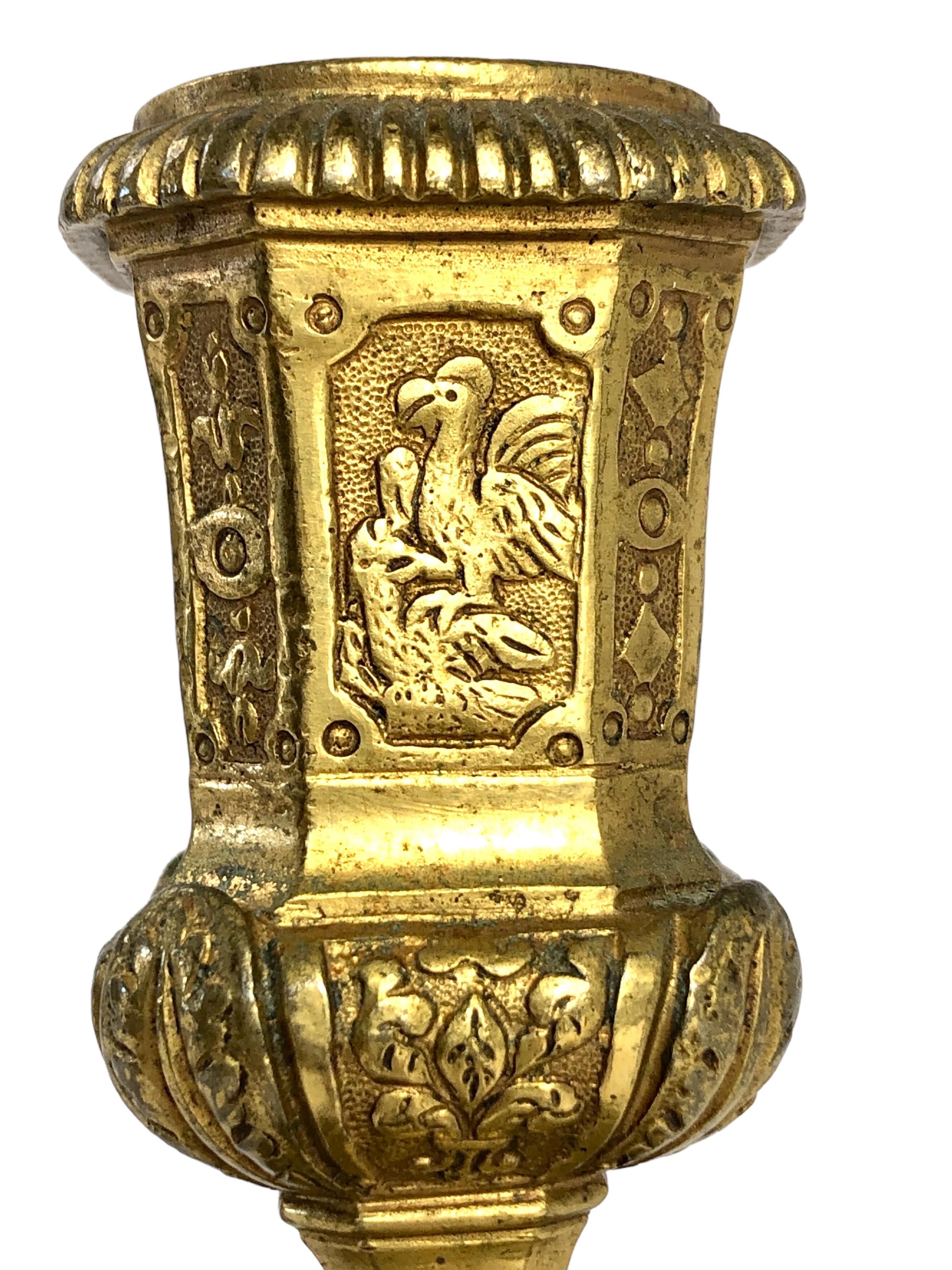 19th Century French Louis XIV Syle Gilt Bronze Candelabra For Sale 1