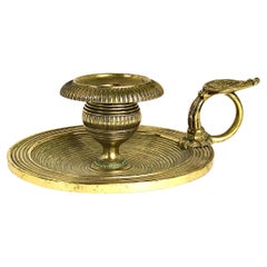 French Gilt Bronze Chamberstick or Candle Holder