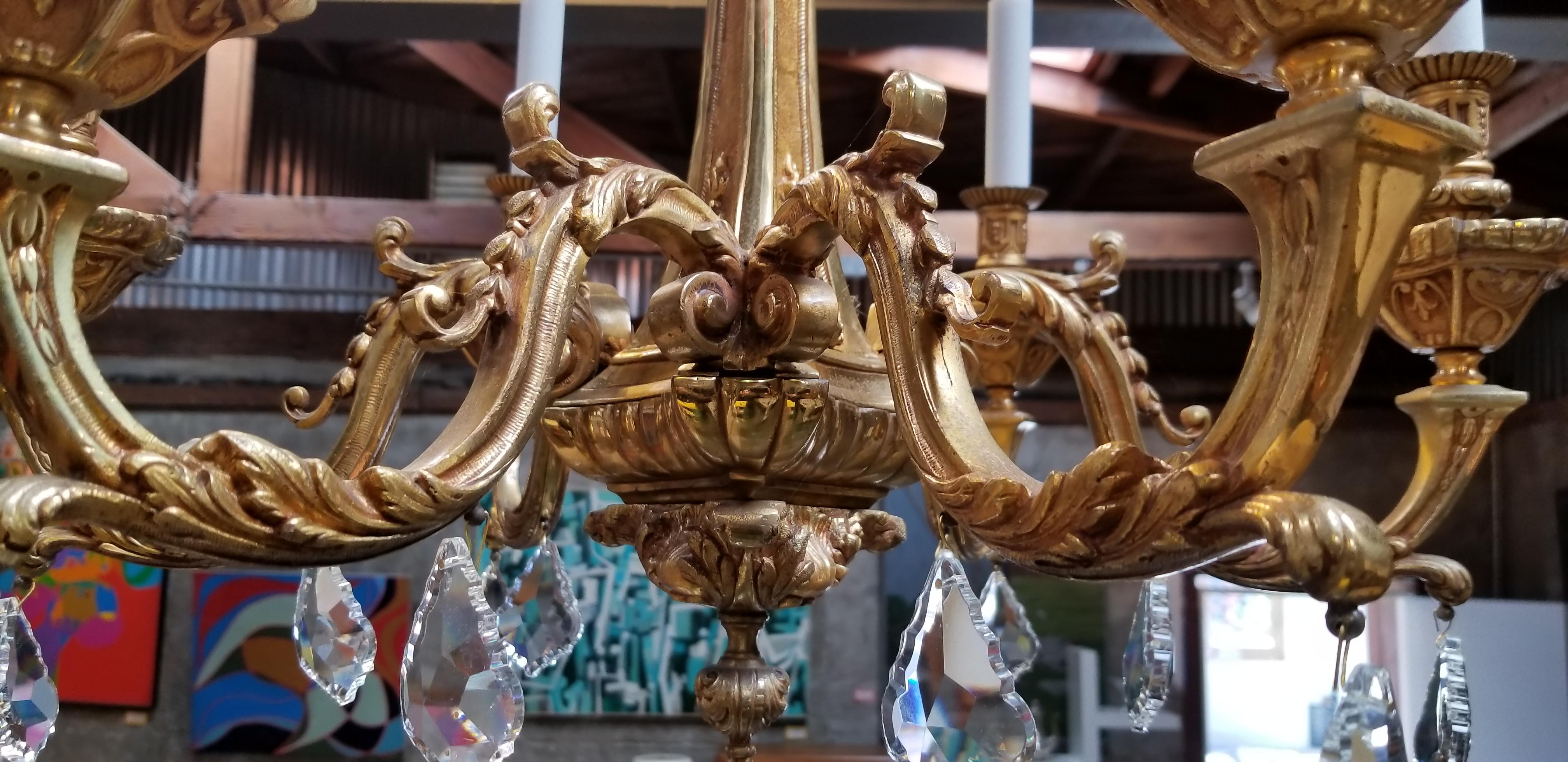 French Gilt Bronze Chandelier, Early 19th Century For Sale 2