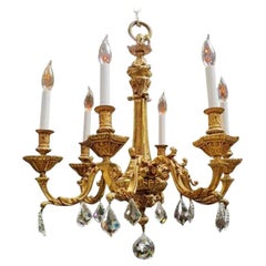 French Gilt Bronze Chandelier, Early 19th Century