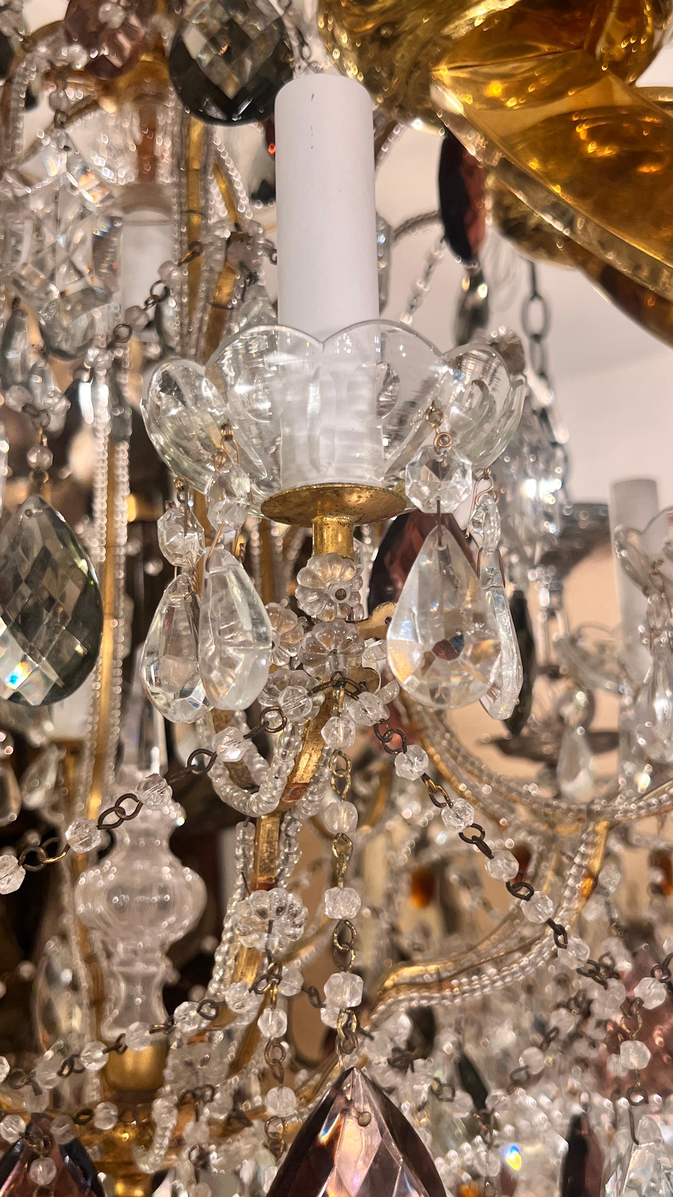Inizio XX secolo Lampadario francese in bronzo dorato in vendita