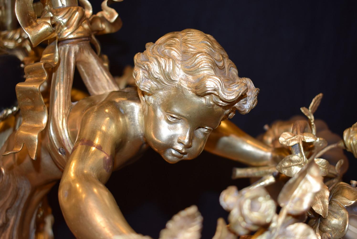 Bronze Lustre français en bronze doré en vente