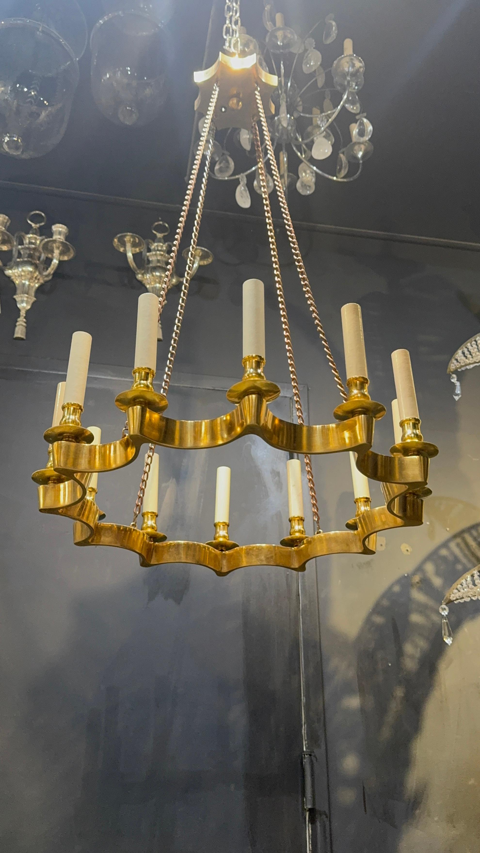 Dorato Lampadario francese in bronzo dorato in vendita