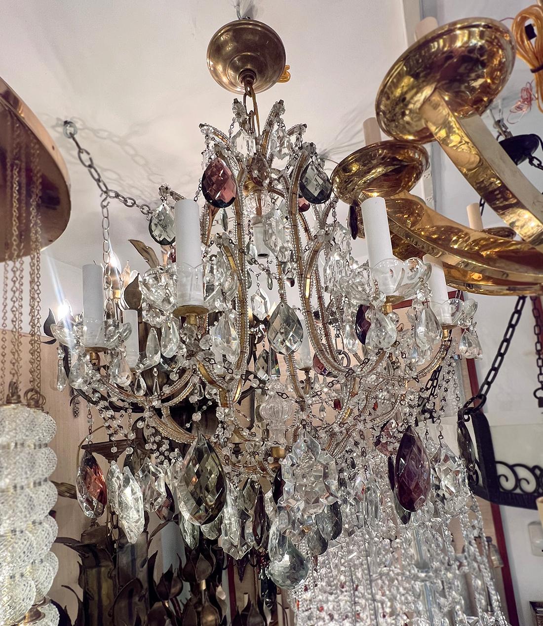 Lampadario francese in bronzo dorato in vendita 1