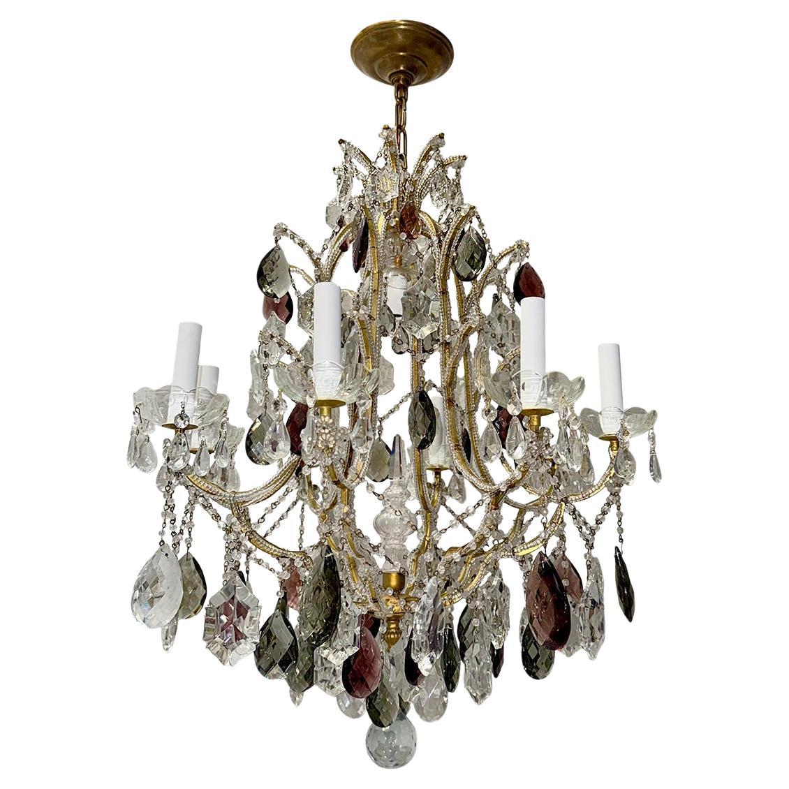 Lampadario francese in bronzo dorato in vendita