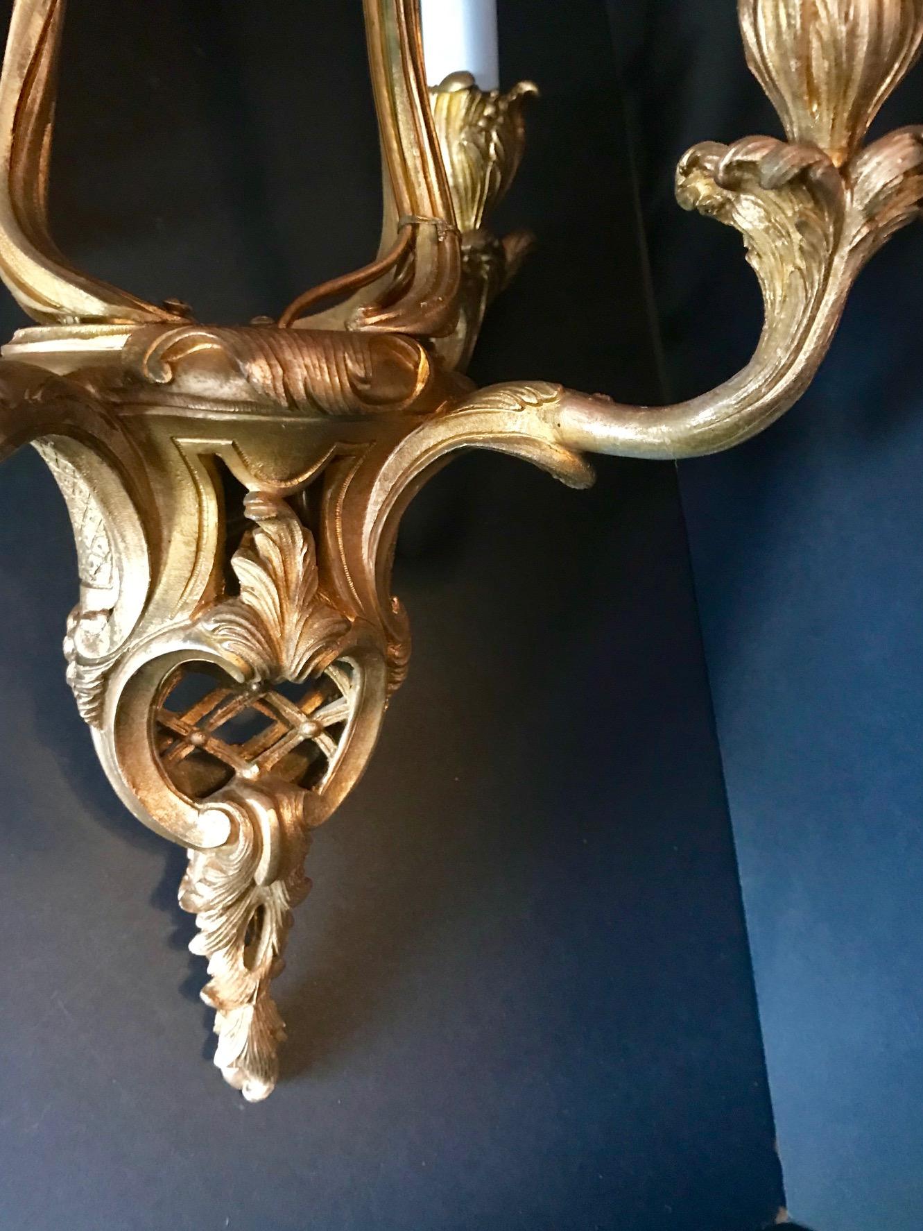 French Gilt Bronze Chandelier, Six-Arm Louis XV Style For Sale 7