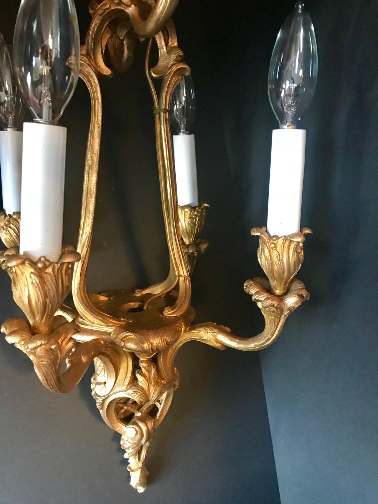 French Gilt Bronze Chandelier, Six-Arm Louis XV Style For Sale 8