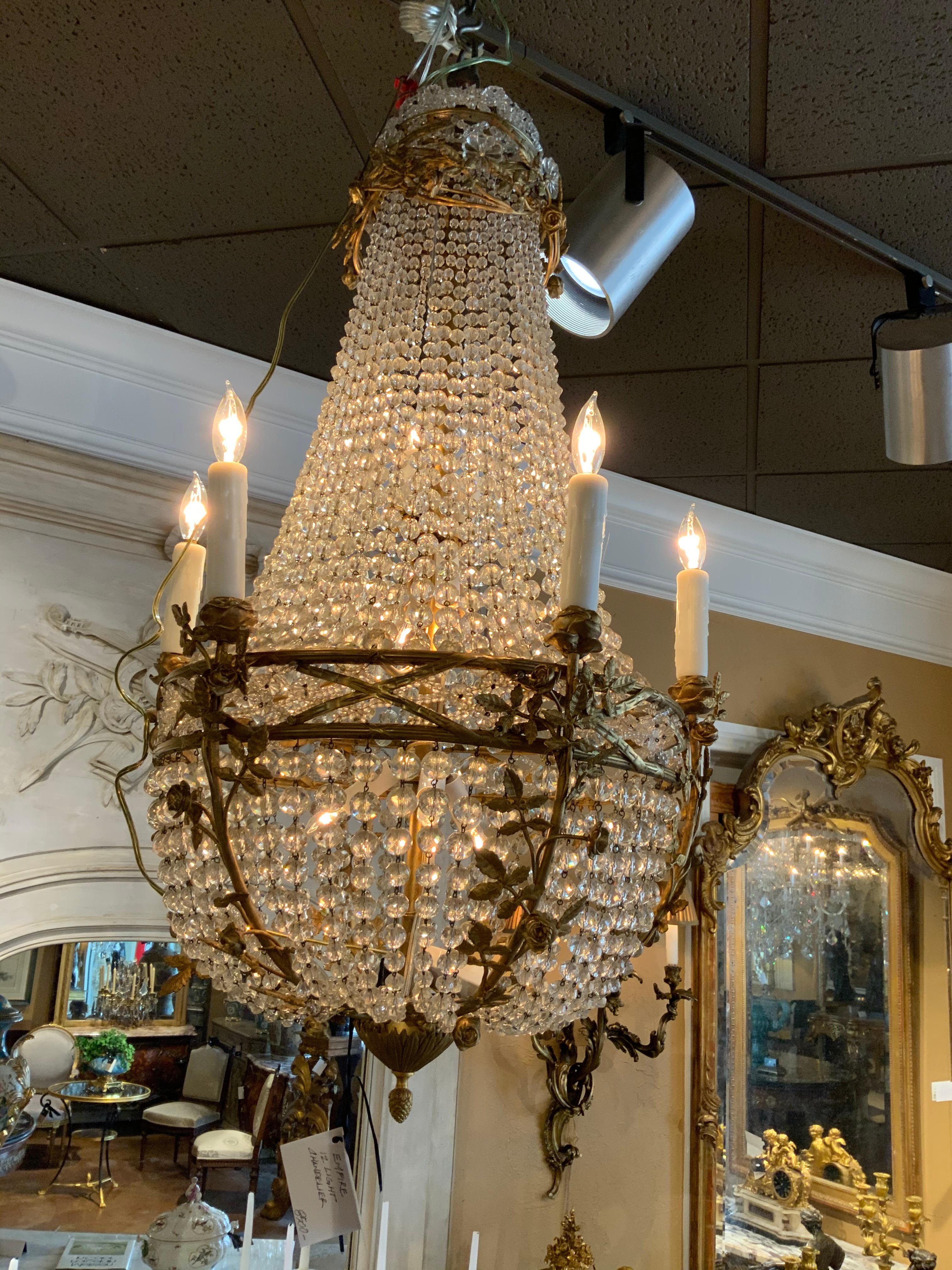 beaded empire chandelier