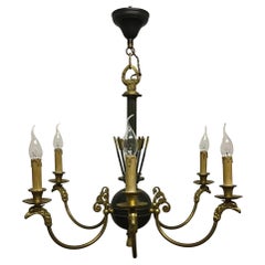 Lustre de style Empire français en bronze doré, vers les années 1930