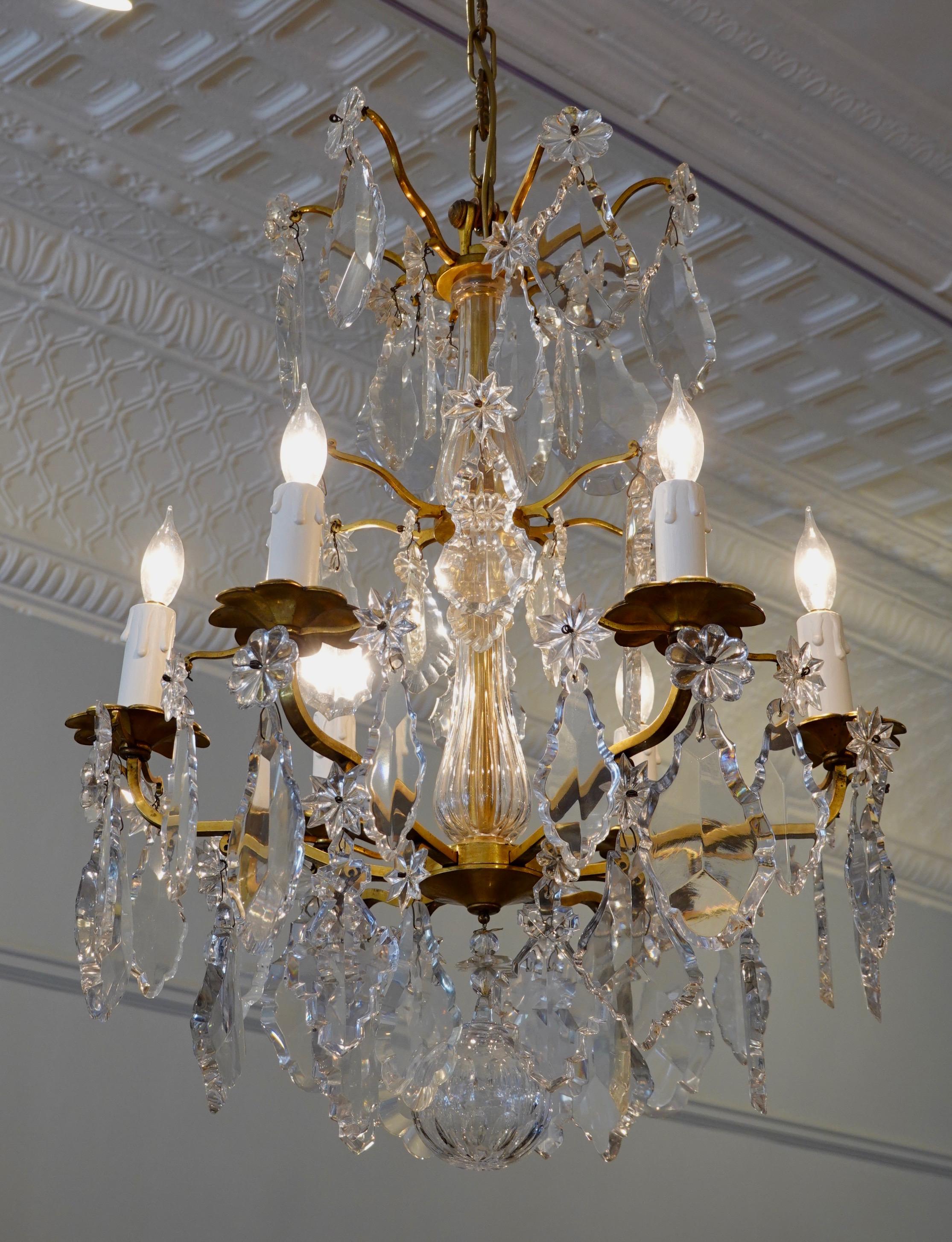 bronze chandelier with crystals