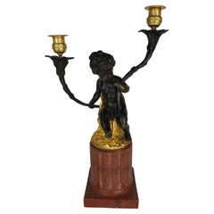 Chandelier chérubin français en bronze doré