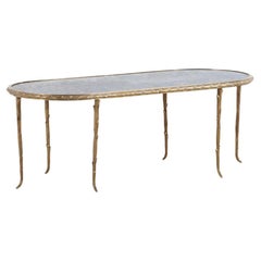 French gilt bronze coffee table attributed to Maison Bagues C 1945.
