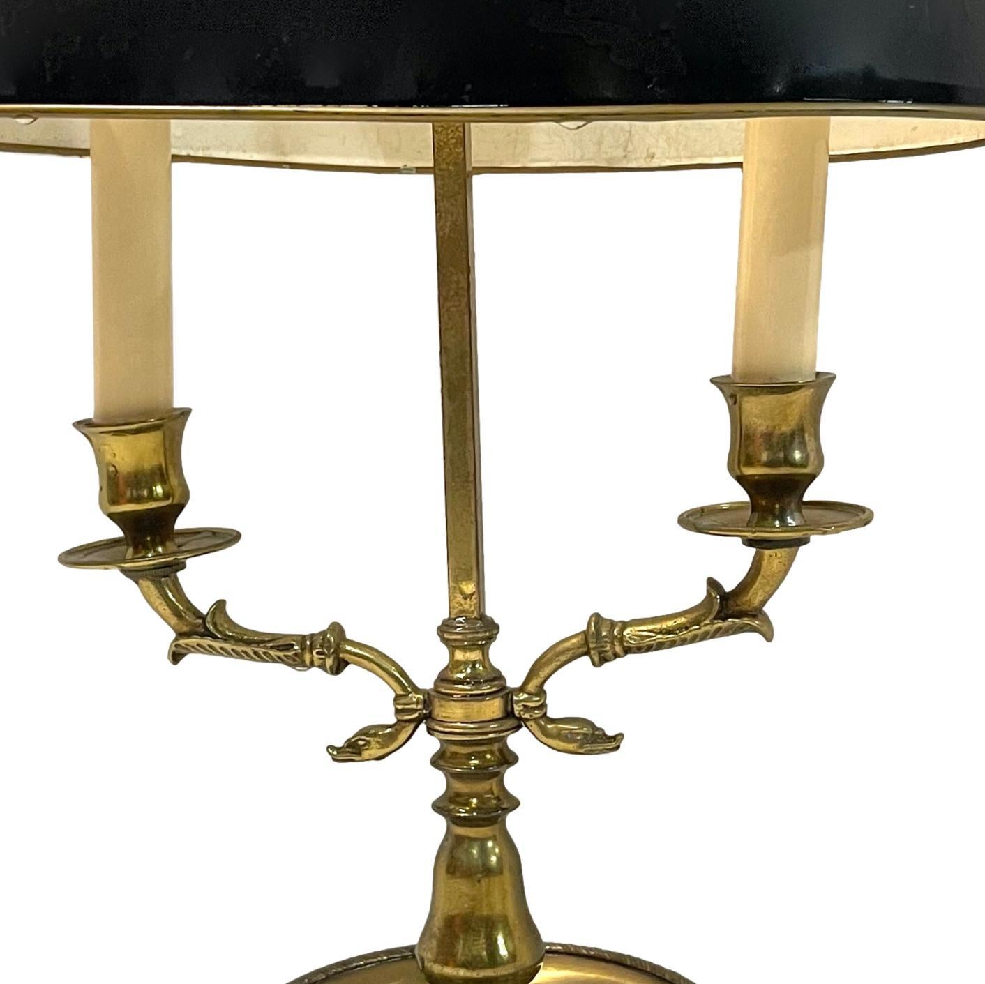 Französisch Vergoldete Bronze Schreibtischlampe (Mitte des 20. Jahrhunderts) im Angebot