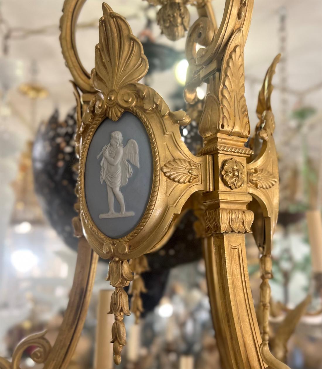 French Gilt Bronze Empire Chandelier For Sale 3