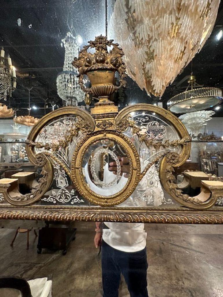 Französisch Vergoldete Bronze Geätzte Spiegel (19. Jahrhundert) im Angebot