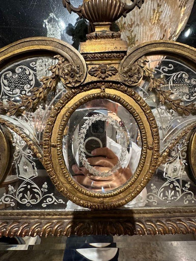 Französisch Vergoldete Bronze Geätzte Spiegel im Angebot 3