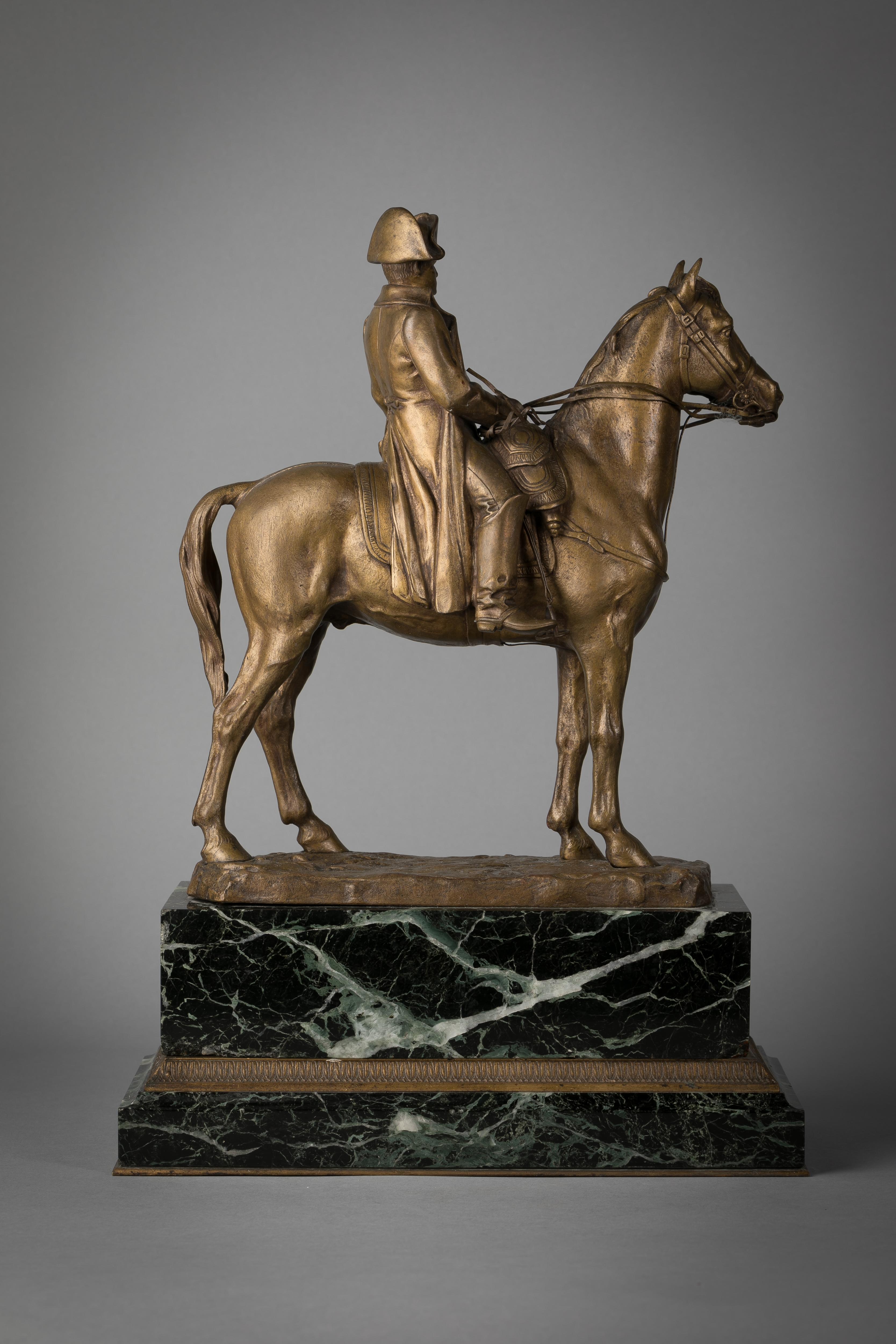 French Gilt Bronze Figure of Napoleon, Emile Pinedo In Excellent Condition For Sale In New York, NY