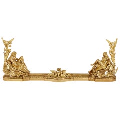 French Gilt Bronze Fireplace Chenets