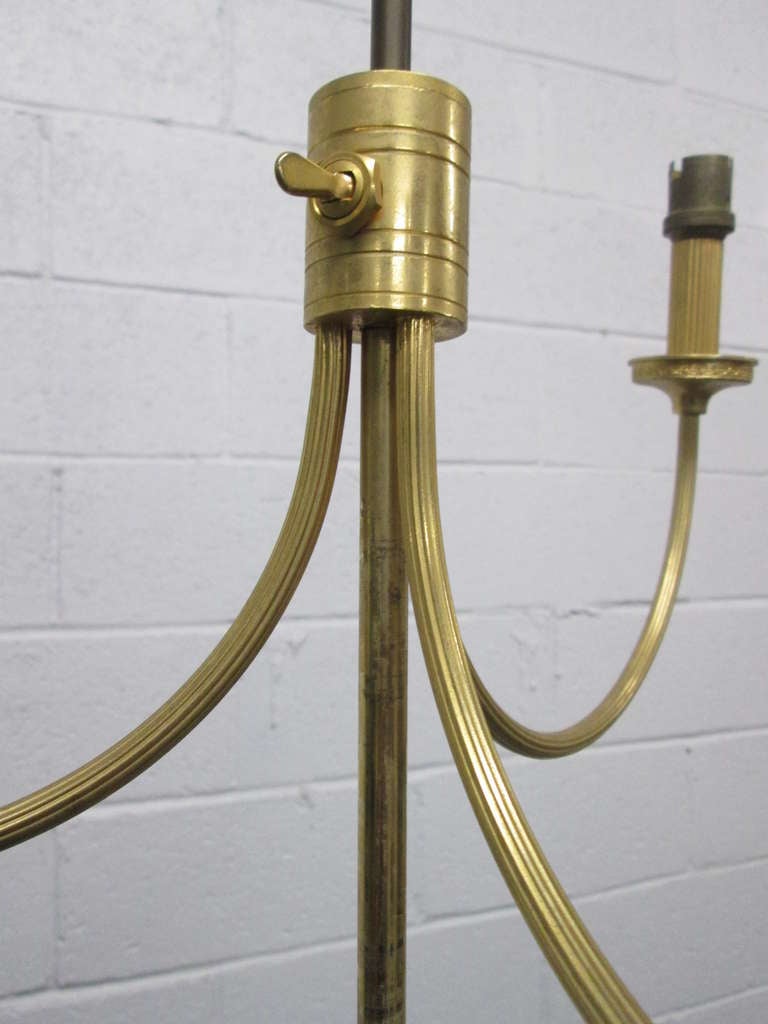 French Gilt Bronze Floor Lamp after Maison Charles In Good Condition For Sale In New York, NY