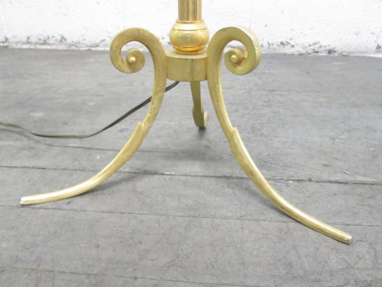 French Gilt Bronze Floor Lamp after Maison Charles For Sale 1
