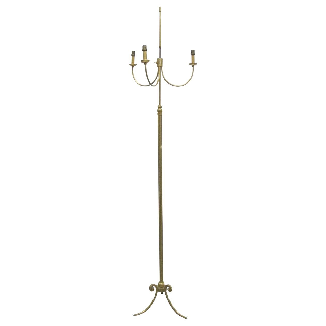 French Gilt Bronze Floor Lamp after Maison Charles For Sale